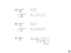 Models and dimensions of the Terminal console table by Cattelan: A) fixed with stripped edge B) fixed with ceramic stone insert C) fixed and extendable up to 122 or 200 cm
