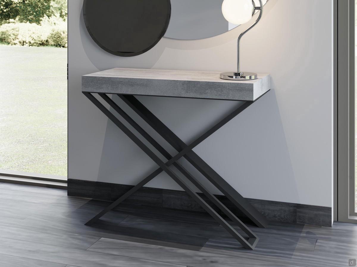 The economical and practical Fox extending console table has a very small footprint when closed, being 90 cm wide and only 40 cm deep.