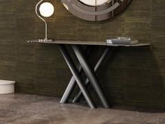 Ivy console table with a 140 cm shaped top, ideal in the entrance area as a shelf or as an additional shelf in the living area