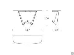 Entrance console table with stoneware top Winner - Dimensions