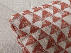 Detail of the 2 cm thick border and the Tamerice fabric cover colour 06 of the Candy model cushion