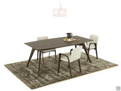 Benjamin barrel shaped wooden dining table