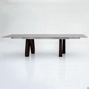 Butterfly rectangular extending table with glass top and aluminium rail (rail finish not available)