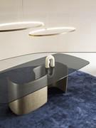 Viper table for 6 in grey transparent glass
