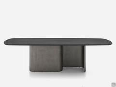 Table for 6 people Viper with a brushed lacquered mdf base in the colour Lead