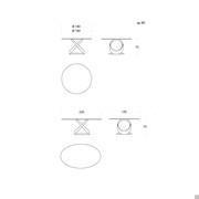 Round or oval design table Capri with wooden top and marble base Capri  - Measurements