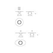 Round or oval design table Capri with glass top and marble base Capri  - Measurements