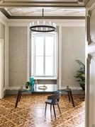 Adelchi table with glass top, perfect for the dining area of your living room