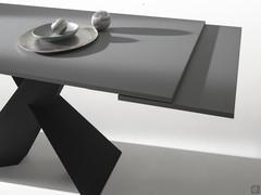 Side extensions placed on extendable rails, one of the two types of extensions found on the Trevor table