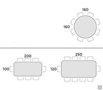 Impero marble table by Tonin - Table seating diagram