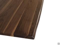 Close-up of the solid wood top with natural edges