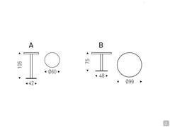 Dimensions of the bistro table Ribot by Cattelan
