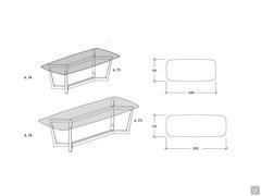 Diagram and measurements of the Pearl table