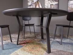 Rey dining table underside,  attached to the top with special plates normally hidden from view