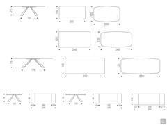 Eliot dining table with CrystalArt glass top - schemes and measurements