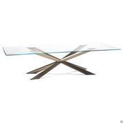 Spyder glass table by Cattelan with metal base