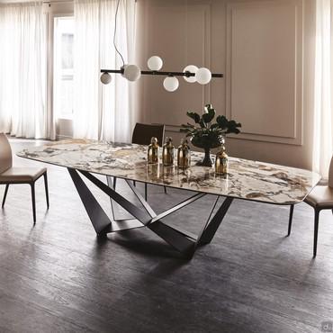 Skorpio design table with marble effect Keramik top