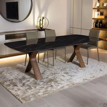 Dining table Shuffle with porcelain stoneware top