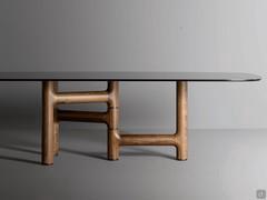 Elegant Pivot table profile with smoked crystal glass top
