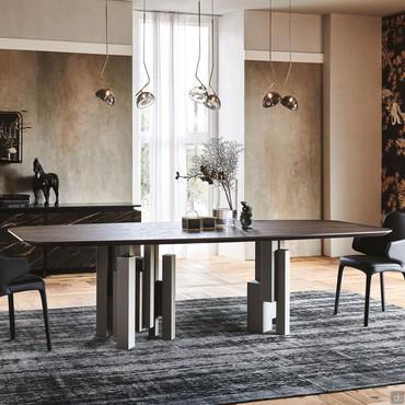 Skyline wooden table with rounded edges by Cattelan