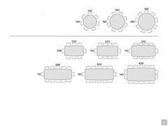 Dorian table by Bonaldo - Table seats scheme