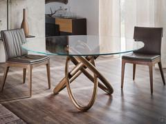 Carioca table with bevelled glass top by Cattelan
