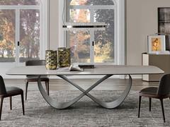 Butterfly table in the version with rectangular Keramik stone top