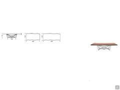 Diagrams and dimensions of Gordon tables with debarked solid wood top