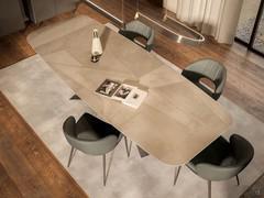 Lancer table with Keramik KS23 Luxor stone top, with a special matt and material finish