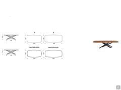 Diagrams and dimensions of the Lancer table with wooden top