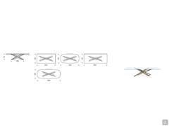 Diagrams and dimensions of the Lancer table with glass top