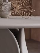 Detail of plinth and top in spatulate clay, special hand-made material workmanship