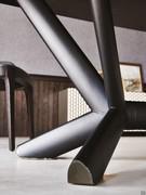 Detail of the tubular base of the Planer table, available in embossed metal and painted in different colours, also in the special Brushed finish