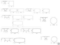 Planer table by Cattelan - Diagrams and dimensions of models with Keramik stone top (also in the version with lacquered mdf edge)
