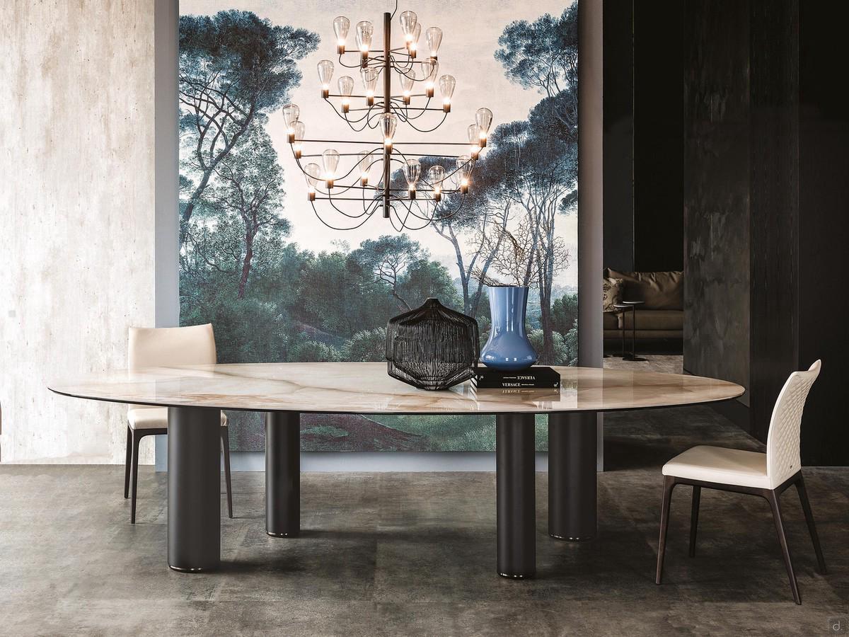 Roll modern oval dining table by Cattelan