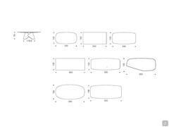 Dimensional diagram of the Scott table with Keramik stone top