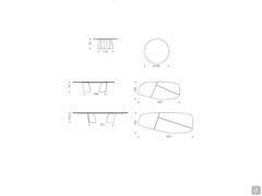 Models and dimensions of the Senator table with wooden top essence