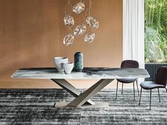 Stratos barrel-shaped glass table by Cattelan CrystalArt