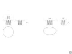 Colosseo table - Model and measurements (GLASS top)