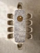 Table in matt ceramic in Fior di Bosco finish, in the XL version with two half-surfaces placed side by side