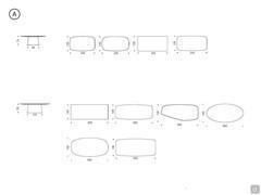 A) Napoleon table by Cattelan with ceramic top - Dimensional diagram showing available sizes with base width 93 or 122 cm