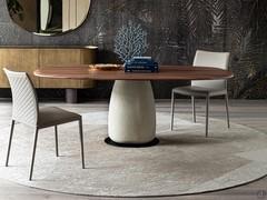 Botero table with soapy wooden top and 49 x 41 cm base, the smallest of the available table tops (180 x 90)