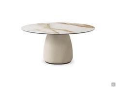 Botero round table with matt Keramik top KM06 Golden Calacatta marble