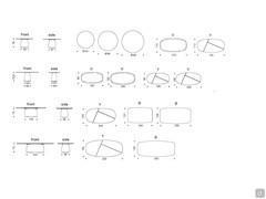 Schemes and dimensions of the Botero table in the version with wooden tops essence