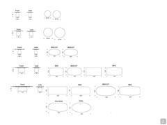 Schemes and dimensions of the Botero table in the version with Keramik stone tops