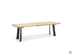 View of the Montevideo table with Fast extension system in use: double extension in wood to match the top