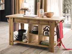 Veracruz kitchen workbench, available in various stained or natural brushed oak finishes or open-pore matte lacquer also in RAL or NCS scale