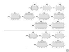 Montevideo table with fixed top - Table seats scheme