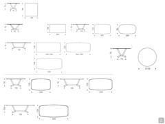 Planer table by Cattelan - Diagrams and dimensions of models with Keramik stone top 