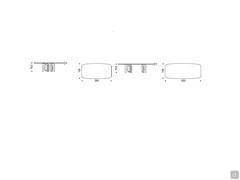 Models and dimensions of the Skyline table by Cattelan with wooden top with bevelled edges